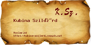 Kubina Szilárd névjegykártya